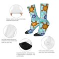 thumbnail image 3 of Hirioo Turtles And Sea Pattern Adult Middle Tube Socks Breathable Sock Non-Pilling,Contrasting Color Design, 3 of 6