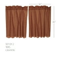 thumbnail image 4 of Primitive Tier Set Country Check Scalloped Cafe Kitchen Window Curtain TCC Brands, 4 of 5