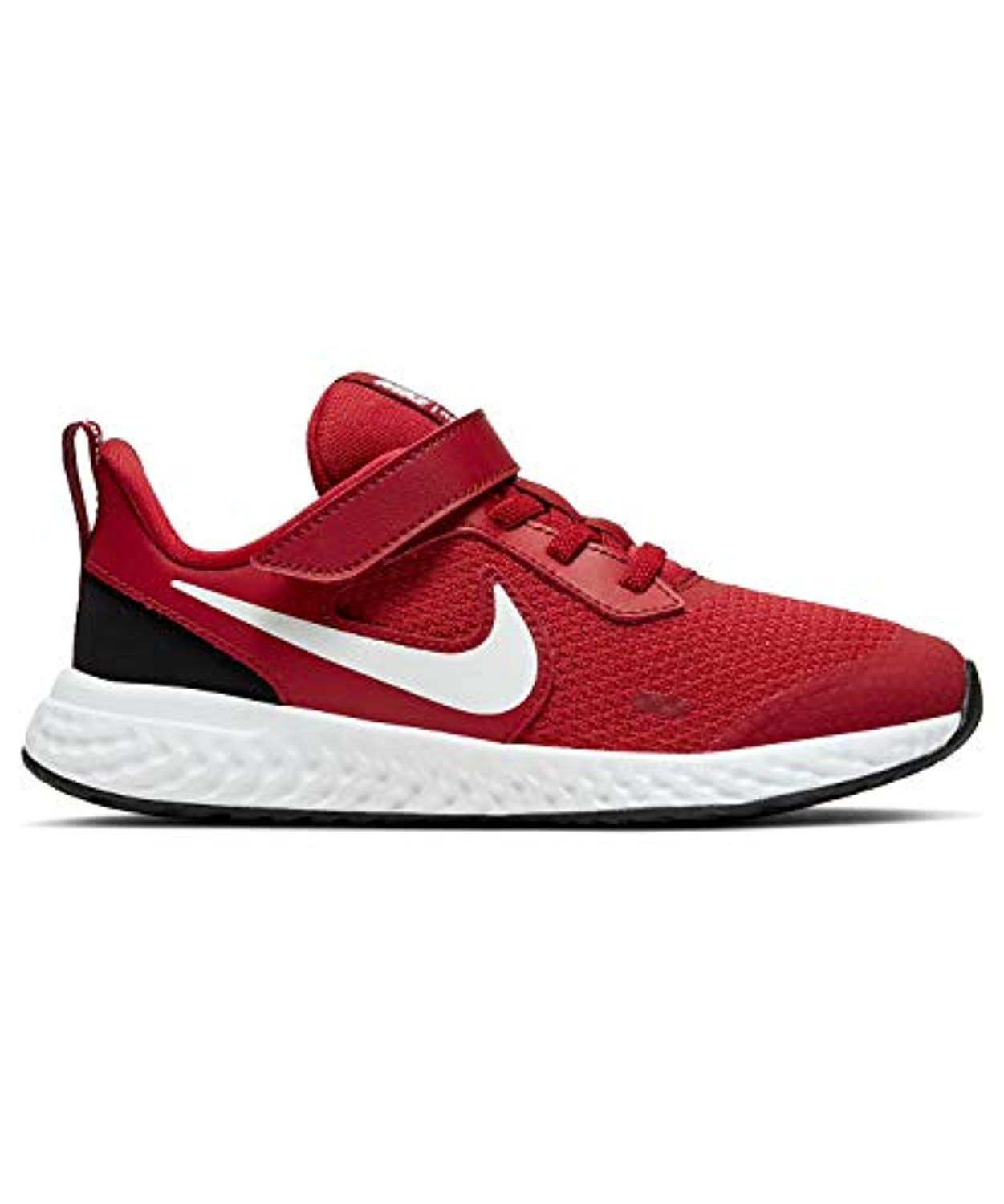 Nike - Nike Unisex Revolution 5 Pre School Velcro Running Shoe, Gym Red/Whiteblack, 1.5Y Regular