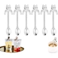 thumbnail image 1 of Cucharas de café para gatos de acero inoxidable, cucharas de postre con diseño colgante para gatos, se utilizan para agua, té, leche, café, postre, bebida, utensilios, batidos Namotu WL-00950, 1 of 7