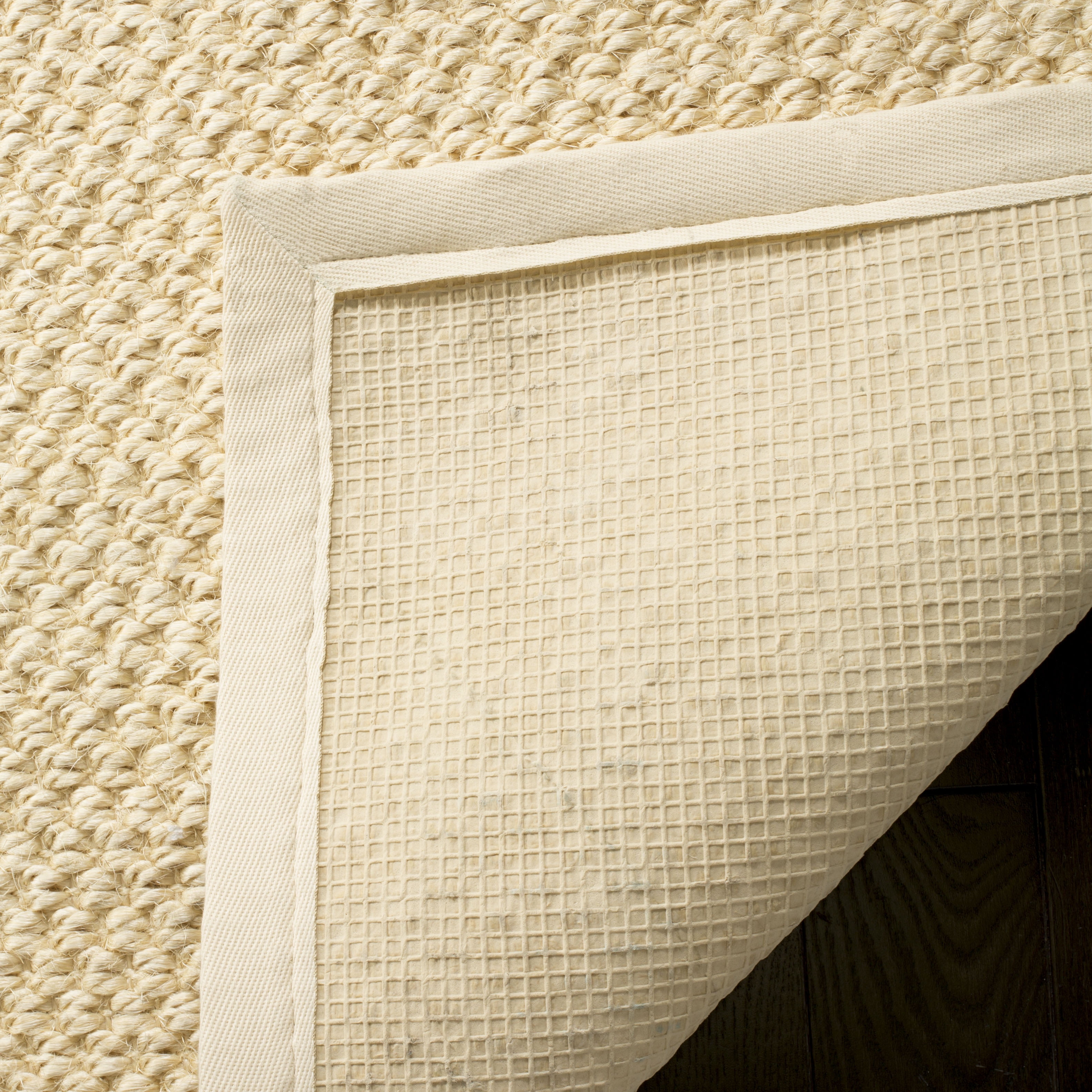 Safavieh Natural Fiber Charlene Bordered Area Rug, Creme, 6' x 6' Square