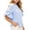 *Dark Blue, variant on Women's Crew Neck Ruff Sleeve Blouse,Casual Solid Color Loose Top Dark Blue,Women's Plus XL