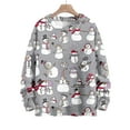 thumbnail image 4 of WTOBBY Christmas Themed Cute Print Women's Knit Sweater Top, Long Sleeve Crewneck Pullover, Holiday Casual Fall and Winter Fashion Wear,Multicolor 4XL, 4 of 5