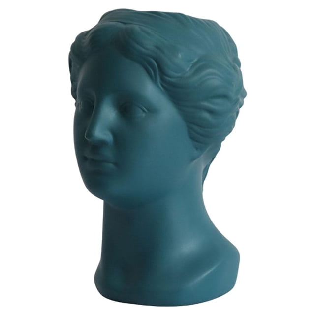 Maceta de resina con forma de cabeza para plantas, florero, retrato, estatua, figuritas Falta azul