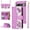 Purple, variant on Furiet for Google Pixel 8 5G Floral Wallet Case with Flip Zipper Purse Wrist Strap Shoulder Strap, Luxury Glitter PU Leather Card Holder Stand Accessories Cell Phone Cover for Pixel8 Eight Rose Gold