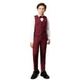 thumbnail image 4 of ETHAN Burgundy Suit 4 Pieces for Little Boys Kids Slim Fit Jacket Pants Set for Wedding Prom Party Tuxedo Size 12, 4 of 9