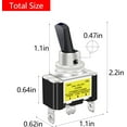 thumbnail image 2 of Yazoeia 5PCS Car LED Toggle Switch ON Off, 12V Automotive LED Lighted Metal Switch, Heavy Duty SPST 3 Pin Vehicle Rocker Switch with 12mm Mounting Hole, Universal for Cars Trucks CJC912-116603, 2 of 6