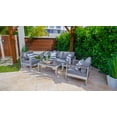 thumbnail image 3 of Belvedere 4-Piece Brushed Aluminum Outdoor Patio Furniture Conversation Sofa Set w/ Loveseat Sofa, Two Armchairs, and Coffee Table, 3 of 8