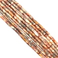thumbnail image 1 of Xiao Hua 2 piezas de cuentas sueltas cilíndricas de piedra natural con textura de mármol rojo, para pulseras, collares y accesorios de joyería DIY tejidos (4 x 13 mm), 1 of 5