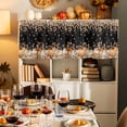 thumbnail image 6 of Kitchen Valances for Window, Autumn Pumpkin Floral Leaves Light Filtering Rod Pocket Valance Curtain, Pastoral Rose on Black Short Curtains Window Topper for Bedroom Bathroom Living Room 54x18in, 6 of 6