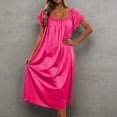 thumbnail image 2 of LIIPEE Womens Summer Nightgown Casual Short Sleeve Lace Sleep Dress Ladies Cozy Sleepwear, 2 of 4