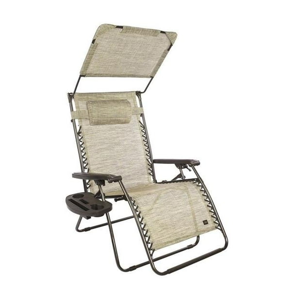 Bliss Hammock GWH-452Sr Gravity Free Chair X-wide with Sun-Shade, Cup Tray & Wheel Kit - Sand 