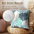 thumbnail image 4 of Blue Grey Coral Pillow Covers 16 x 16 Inches Set of 2 Coastal Ocean Marine Life Cotton Linen Pillowcase for Sofa Couch Living Room Outdoor Indoor Home Decor, 4 of 4