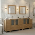 thumbnail image 3 of Vanity Art 96" Double Sink Freestanding Bathroom Vanity Set with Ceramic Top and Mirror, 3 of 8