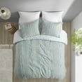 thumbnail image 3 of INK+IVY Kara Striped Jacquard  3-piece King/Cal King Comforter Set With Diamond Print, Aqua, 3 of 10