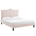 thumbnail image 2 of Modway Clara Performance Velvet Queen Platform Bed in Pink, 2 of 10