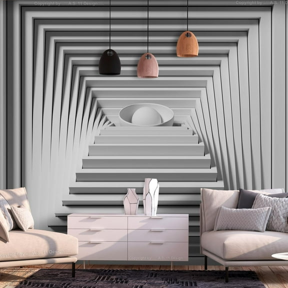 Tiptophomedecor 3D Illusion Wallpaper Wall Mural - Quadrangle Depth