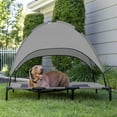 thumbnail image 2 of Elevated Pet Dog Bed Tent with Canopy, Pet Puppy Bed Outdoor Tent House, Breathable Portable Dog Cushion with Sun Canopy Double-Layer Camp Tent, 2 of 16