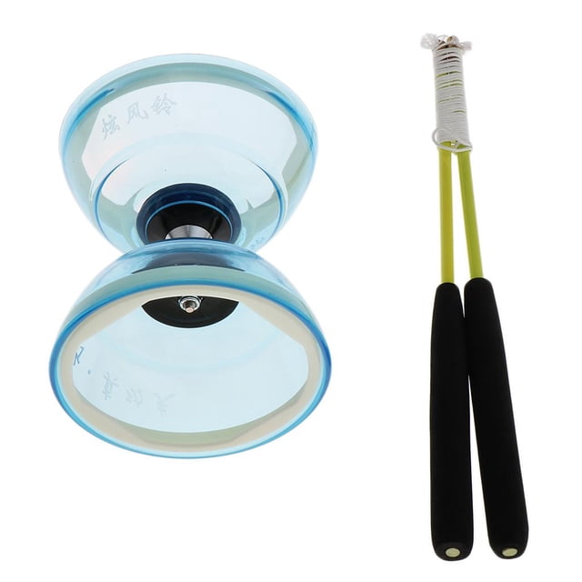 Diabolo de 3 rodamientos con palos y cuerdas, juguete de de goma , juguetes de coordinación de ojos para y , 5 colore Azul CUTICAT Diabolos de malabares