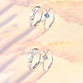 thumbnail image 4 of Couple Rings A Pair of Simple Rings for Men and Women Adjustable Opening Silver Matching Rings with Animal Zodiac Design and Diamond Detailing His and Hers, 4 of 6