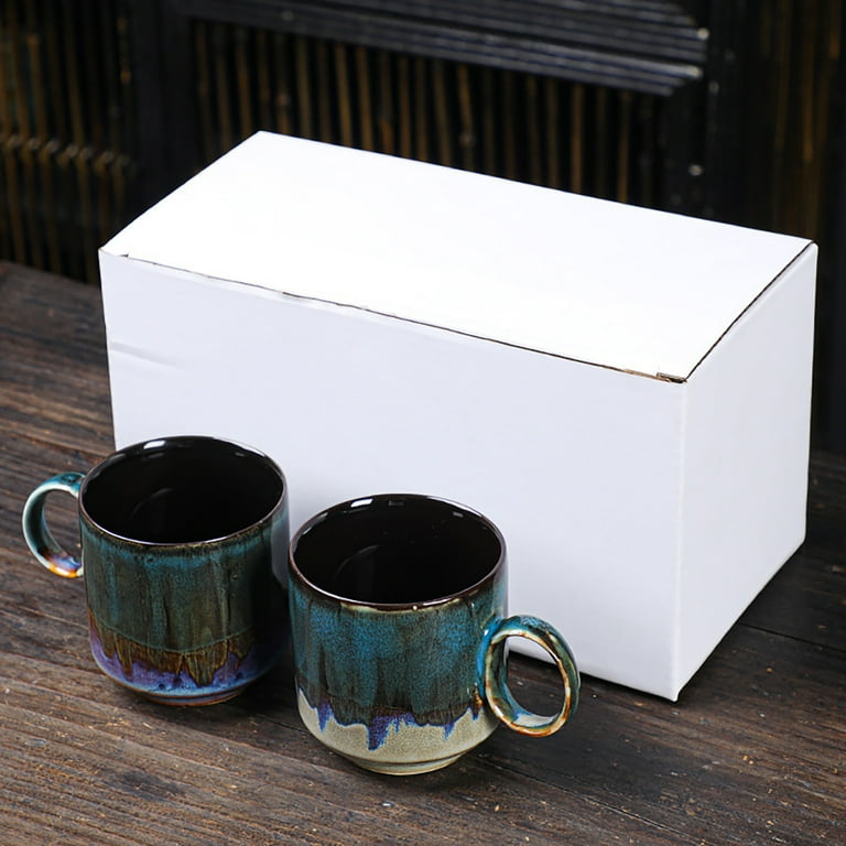 Ceramic Coffee Mug Rough Pottery Tea Cup 150ML 2Pcs Large Handle Creative  Retro Dinnerware Mug - Walmart.com