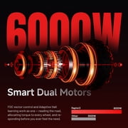 M YUME SCOOTER Raptor2 6000W Electric Scooter,Speed 54Mph,62 Miles Rang,60V 27Ah Escooter,11 inch Foldable Dual Motor Escooter for Adults