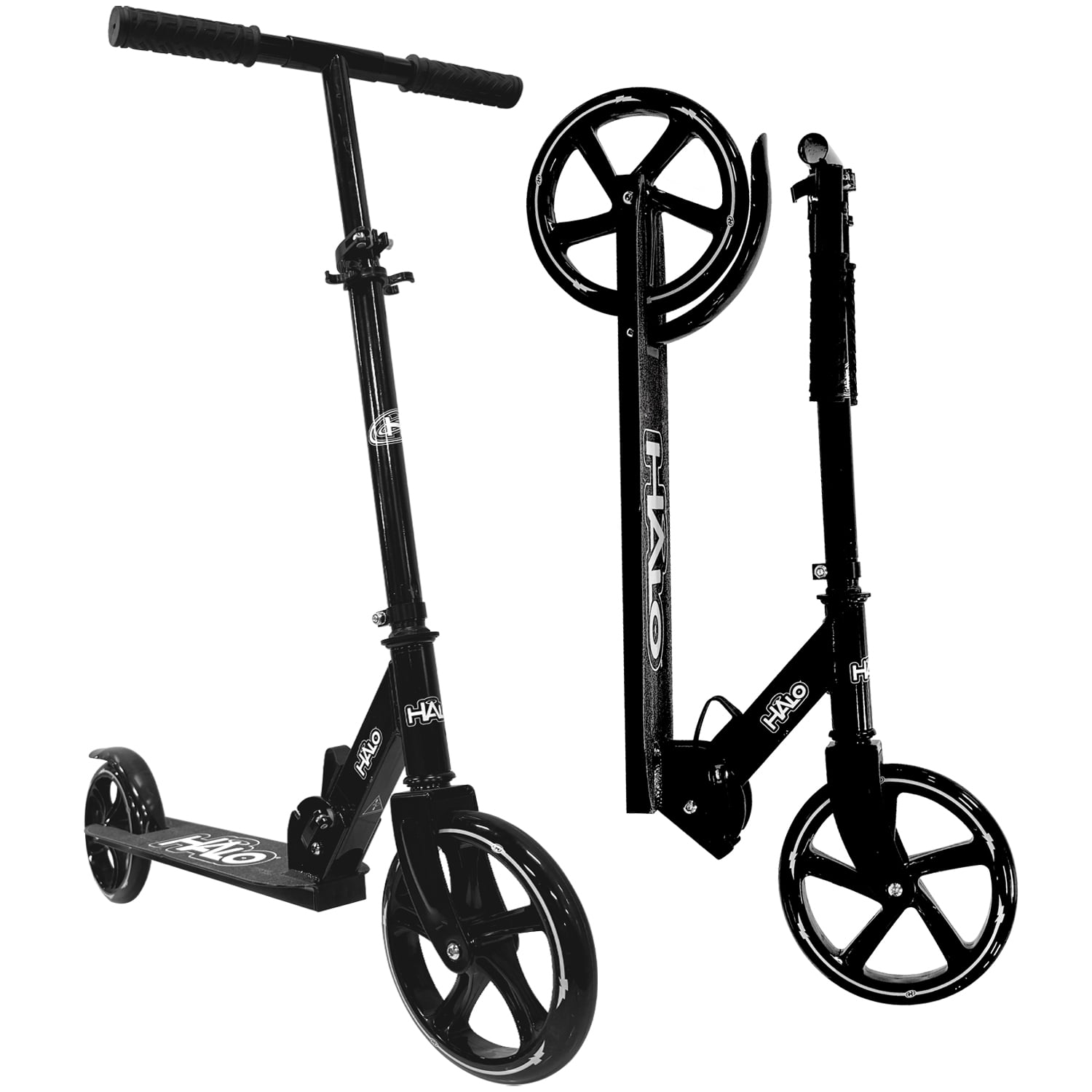 HALO Rise Above Supreme Big Wheel (8") Scooter - Black - Adults and Kids - Unisex