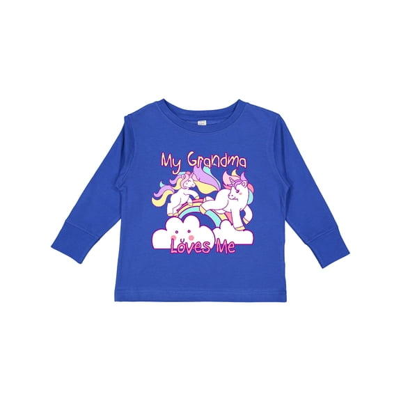 Inktastic My Grandma Loves Me Unicorn Girls Long Sleeve Toddler T-Shirt
