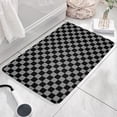 thumbnail image 3 of Gray and Black Checkered Pattern Flannel Non Slip Door Rugs,Washable Door Mats Indoor,Decorative Door Mats,Dirt-Resistant and Absorbent Doormat for Entrance,Bedroom,Kitchen,Bathroom,23.5x16in(60x40cm), 3 of 5
