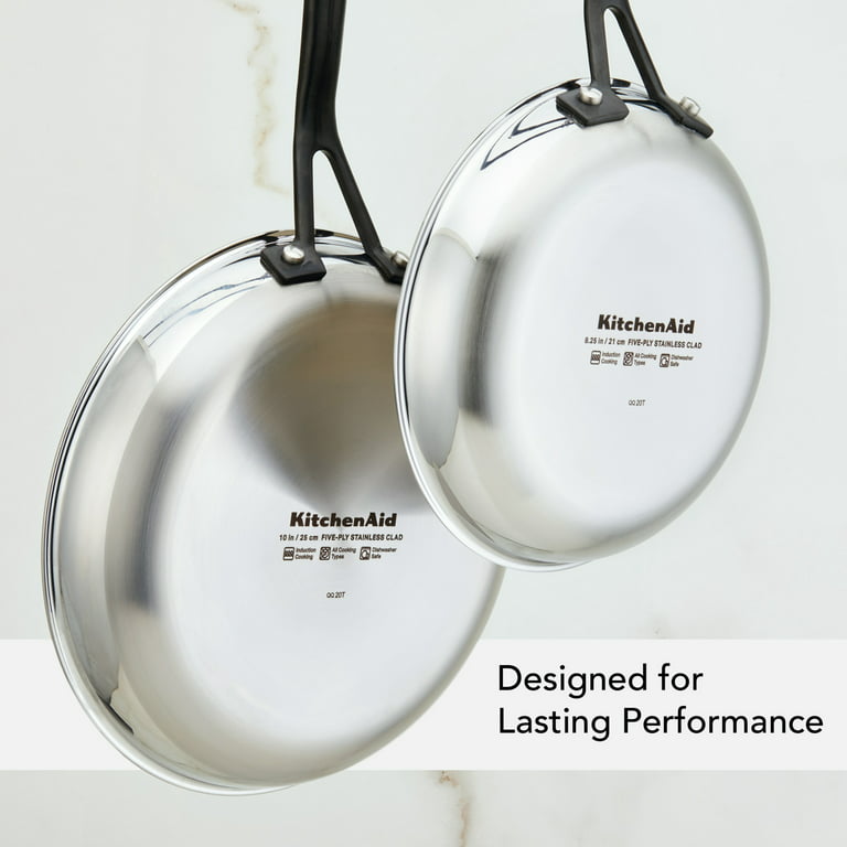 KitchenAid 5 Ply Clad Stainless Steel Frying Pan, 10 inch, Polished  Stainless Steel