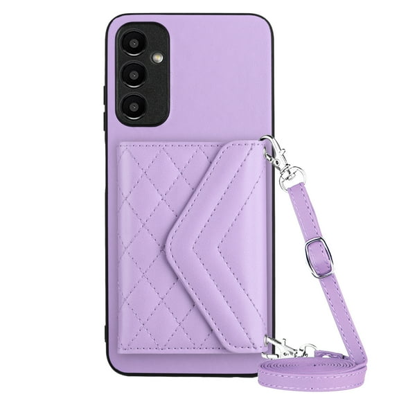 TECH CIRCLE Wallet Case For Galaxy A14 5G with Card Holder,Flip Premium PU Leather Magnetic Clasp Kickstand Heavy Duty Protective Cover with Lanyard Strap for Samsung Galaxy A14 5G 6.6" 2023,Purple