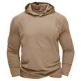 thumbnail image 2 of MHFRRA Sudadera con Capucha de Manga Larga para Hombre, Otoño E Invierno, Cuello Redondo, Color Liso Caqui, 2 of 7