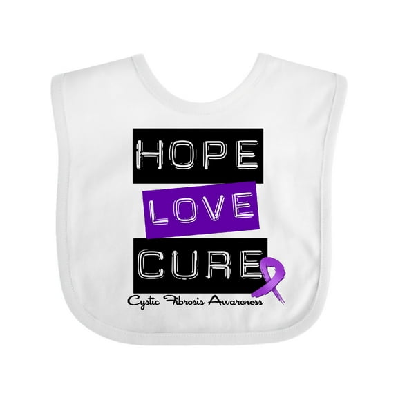 Inktastic Cystic Fibrosis Hope Love Cure Boys or Girls Baby Bib
