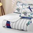 thumbnail image 4 of Erosebridal Cartoon Airplane Twin Quilt Set for Boys Men, Cartoon Cloud Print Twin Coverlet Set, 2 Pieces, 4 of 7