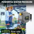 thumbnail image 5 of Gewna 1/2 in x 100 ft Retractable Wall Mounted Garden Hose Reel with 10 Pattern Nozzle, Any Length Lock, Slow Return System, 180°Swivel Bracket Dark Grey, 5 of 6