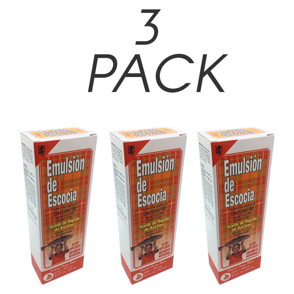Emulsion de Escocia. Cod Liver Oil Dietary Supplement. Rich in Vitamins