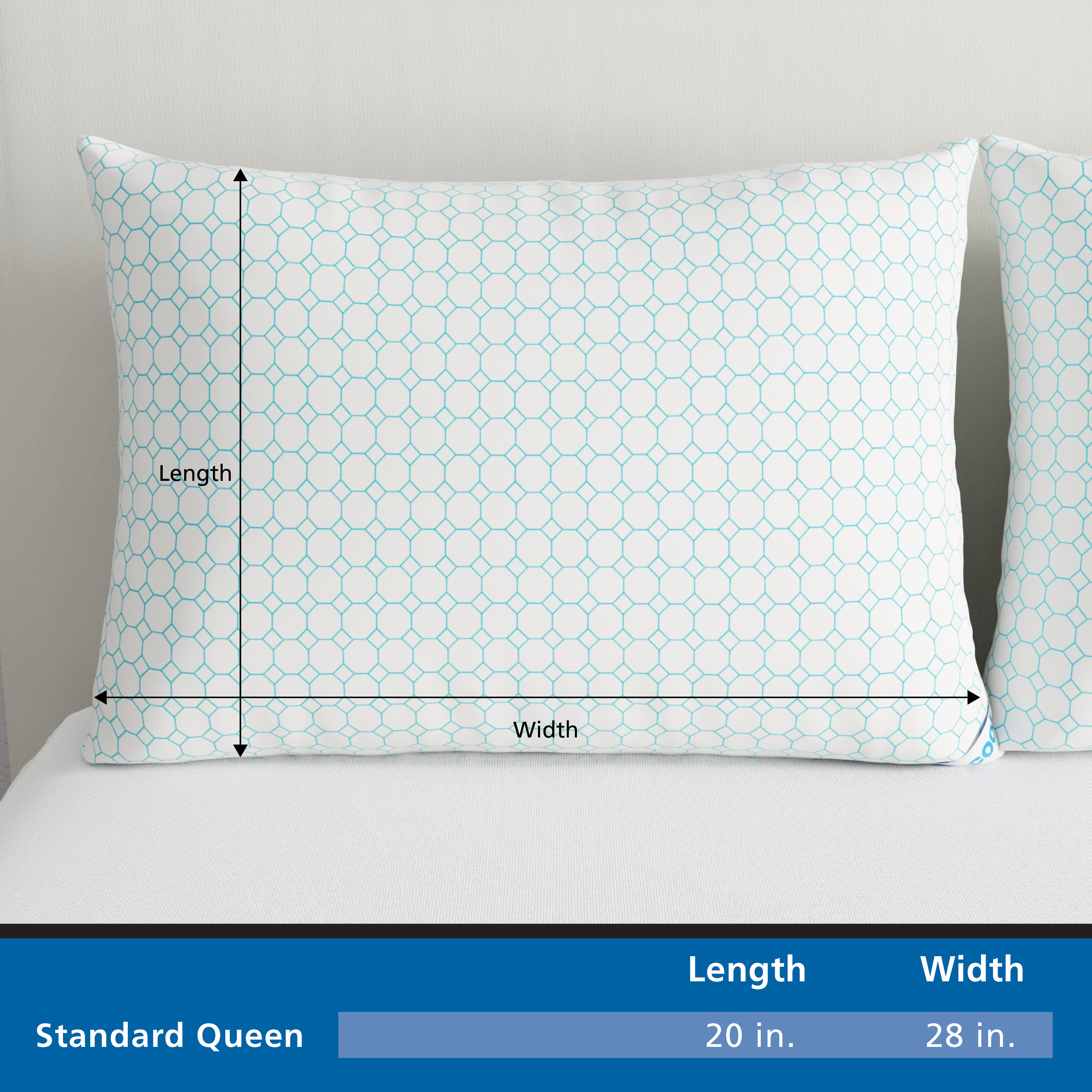 Mainstays Cooling Bed Pillow, Standard/Queen, 2-Pack photo 6