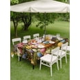 thumbnail image 3 of Outdoor Tablecloth with Umbrella Hole and Zipper, Easter Rectangle Table Cloth 52x70 Inch Waterproof Tablecloth, Spring Watercolor Oil Painting Eggs Wild Flowers Picnic Table Cover for Patio Camping, 3 of 7