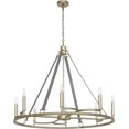 thumbnail image 3 of Vanity Art 8 Light Wagon Wheel Candle Style Chandelier, Modern Hanging Lighting, Ceiling Lights Fixtures for Dining Room Living Room Bed Room Kitchen, Antique Silver, 22158AS, 3 of 8