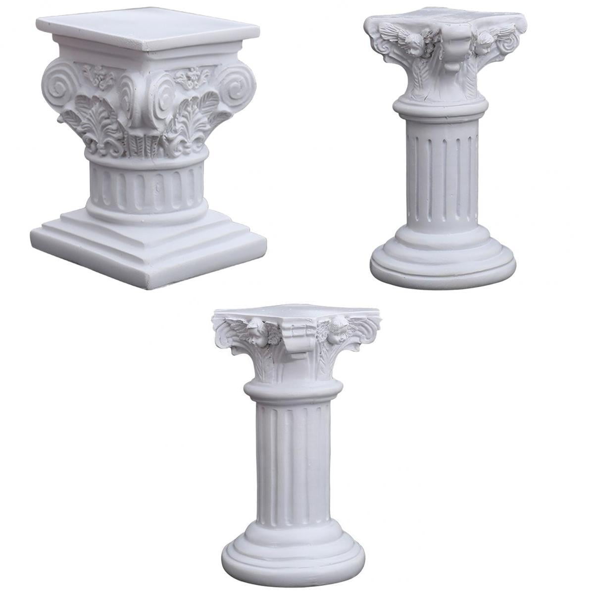3x Roman Pillar Greek Column Statue Pedestal Scenery Layout Decor