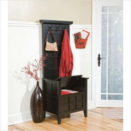Home Styles Black Mini Hall Tree With Storage Bench