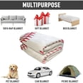 thumbnail image 6 of Sports Fleece Blanket Baseball Stitches Lightweight Fuzzy Cozy Soft Warm Throw for Man Boy Teen, Air Conditioning, 6 of 7