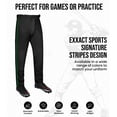thumbnail image 6 of Exxact Sports Proline Full Length Baseball Pants Adult with Stripes, Relaxed Fit Open Bottom Men Baseball Pants (Black/Dark Green, A2XL), 6 of 7