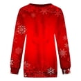 thumbnail image 2 of Gibobby Sudadera navideña mujer Sudadera con cuello redondo y estampado de Navidad para mujer, Tops informales camisas de entrenamiento de manga larga(Rojo,G), 2 of 4