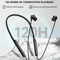 thumbnail image 2 of Cshidworld Neckband Bluetooth Headphones, Running Wireless Earbuds with 120 Hours Playtime, HD Deep Bass Stereo IPX7 Waterproof for Workout and Sports, Bluetooth 5.3 Sound Isolation Headsets,Black, 2 of 7