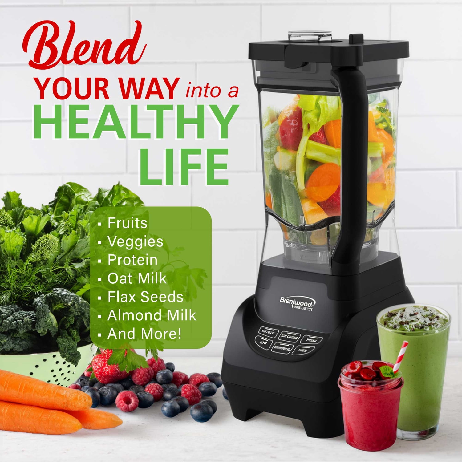 Brentwood Select 8.5-Cup 1,000-Watt Professional Smart Blender, Black, JBS-1000BK