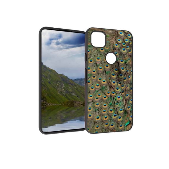Compatible with Google Pixel 4A 4G Phone Case, peacock-birds-844 Case Silicone Protective for Teen Girl Boy Case for Google Pixel 4A 4G