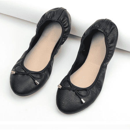 Elecsop Ballet Flats Shoes for Women  Bow Round Toe Flats for Women  Comfortable and Lightweight Women s Flats