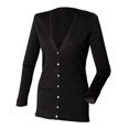 thumbnail image 2 of Henbury - Cárdigan de punto abotonada con cuello en V para mujer (Negro), 2 of 3