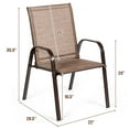 thumbnail image 3 of Costway 4PCS Patio Chair Dining Chair Garden Deck Yard W/Armrest Brown, 3 of 12